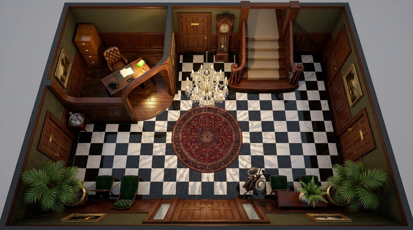 Wealthy Home Foyer scene 1
