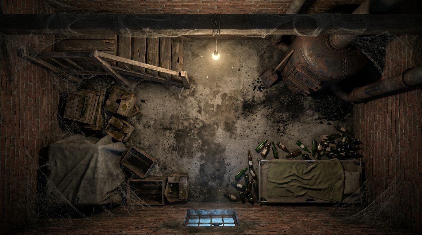Sótano Oscuro y Polvoriento scene 1