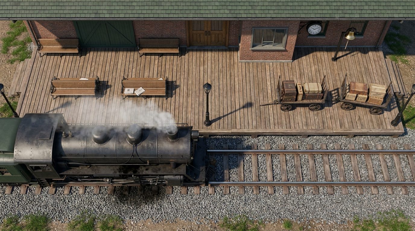 Estación de Tren Rural de los Años 30