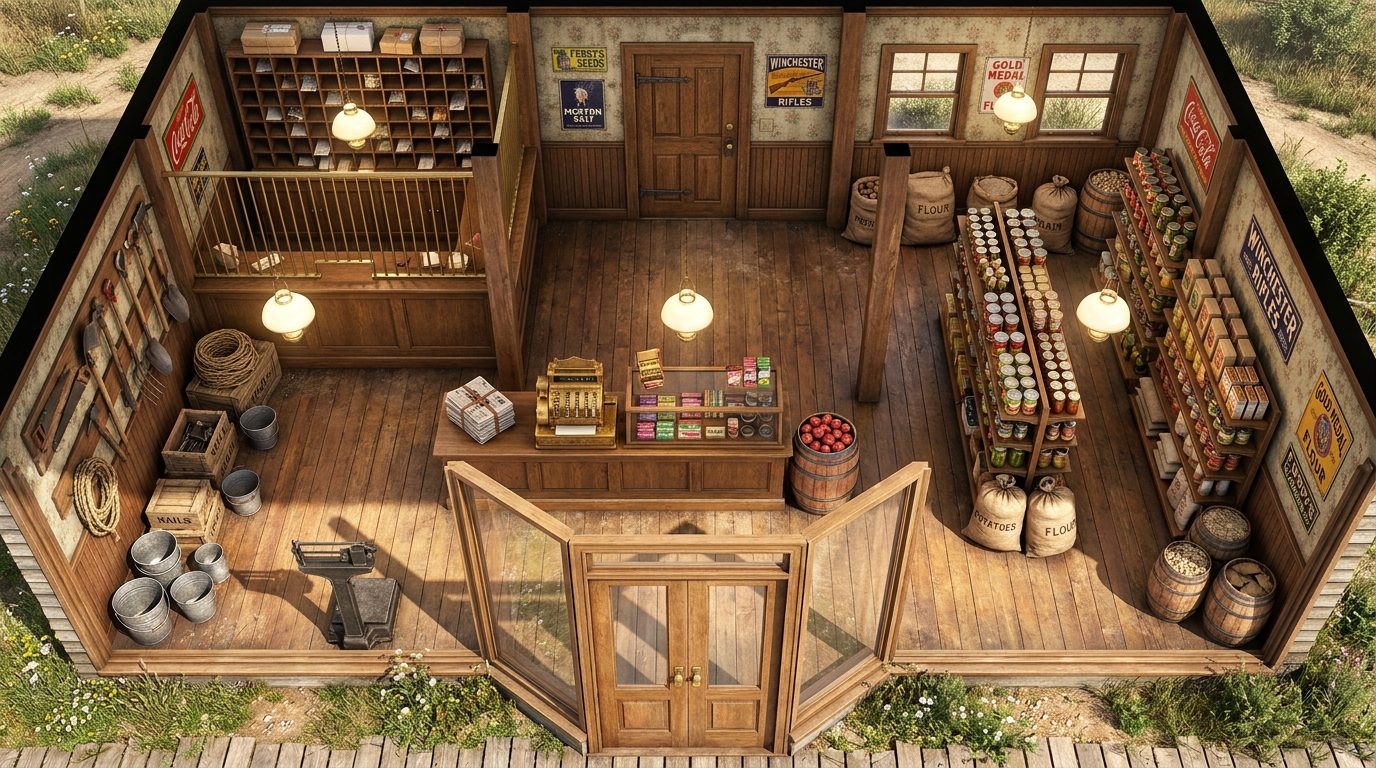 Magasin Général et Bureau de Poste scene 1