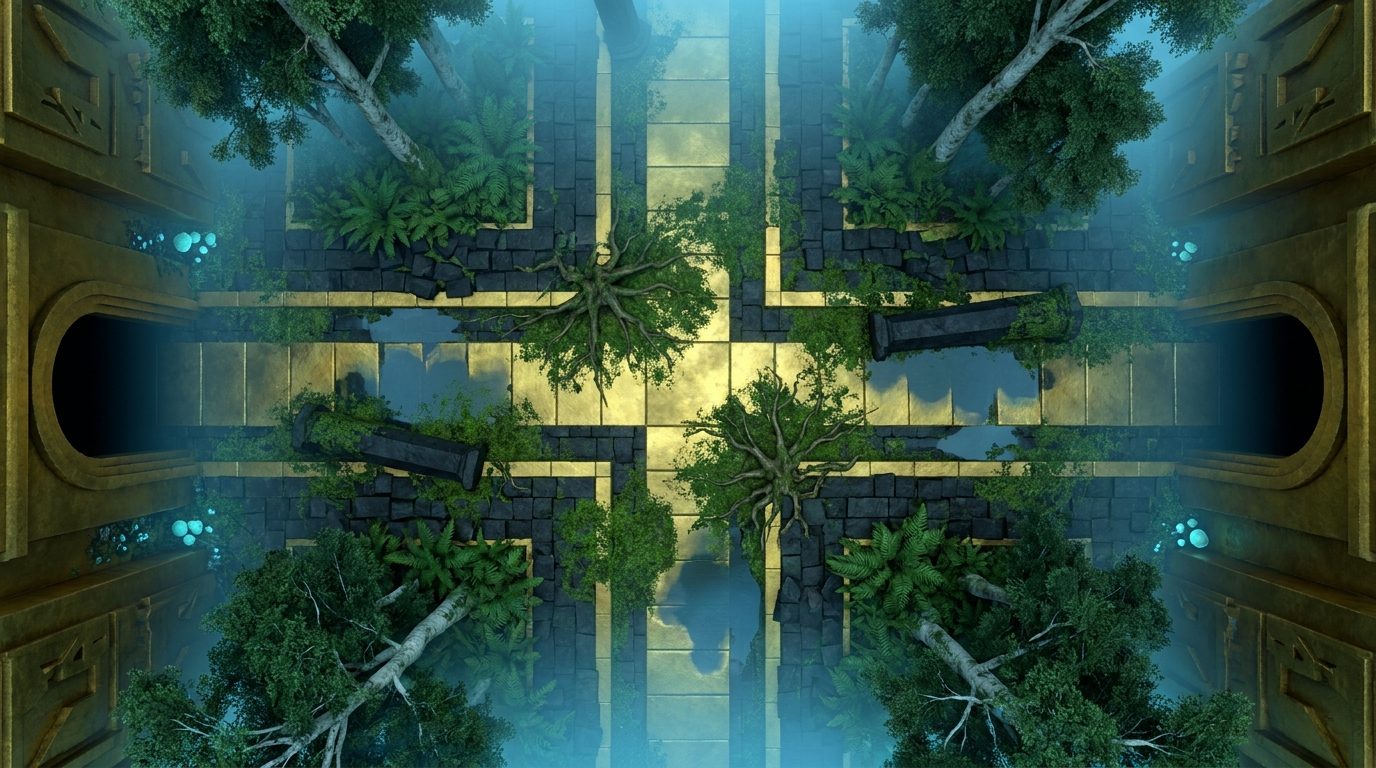 Overgrown Golden City Streets