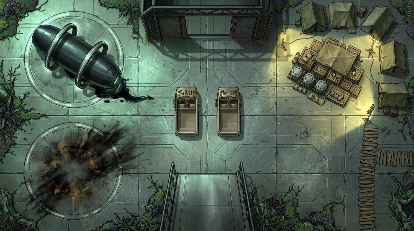 Metallic Hovercraft Landing Pad