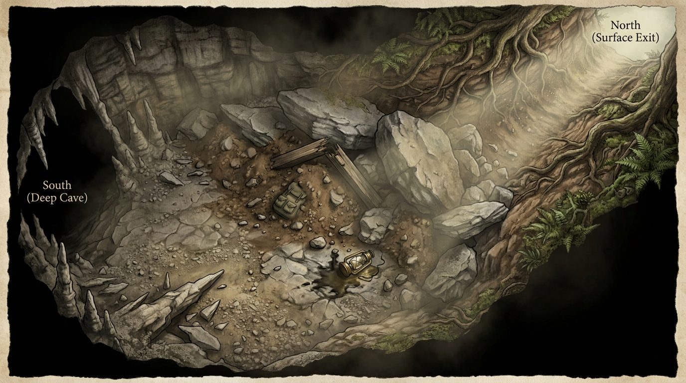 Collapsing Cave Exit scene 1