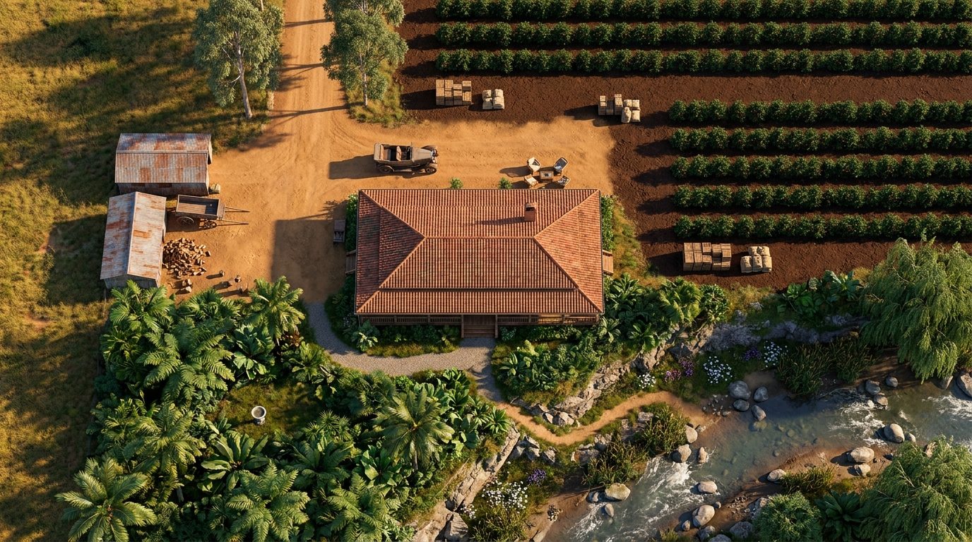 Vast Coffee Plantation scene 1