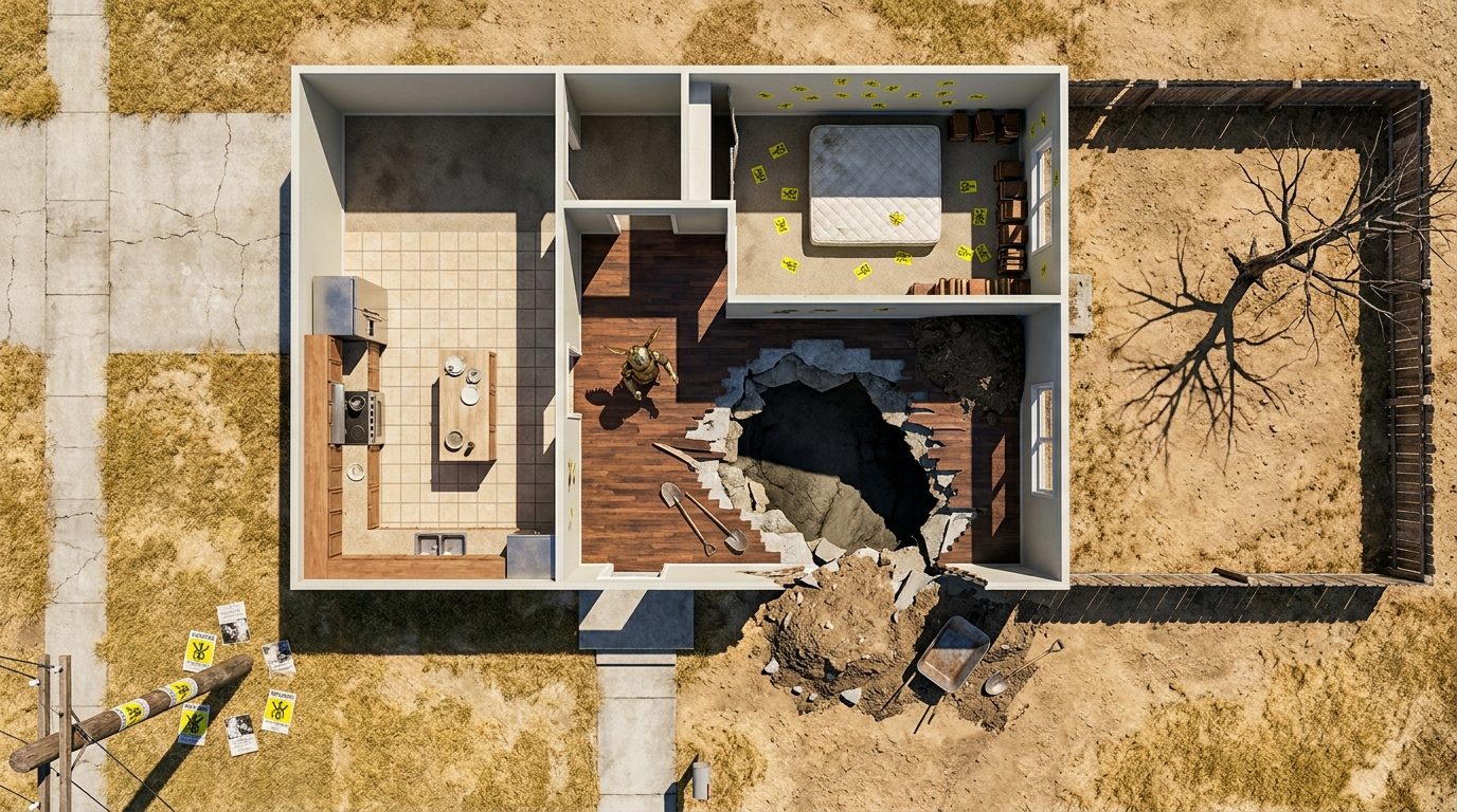 Suburban Cultist House with Excavations