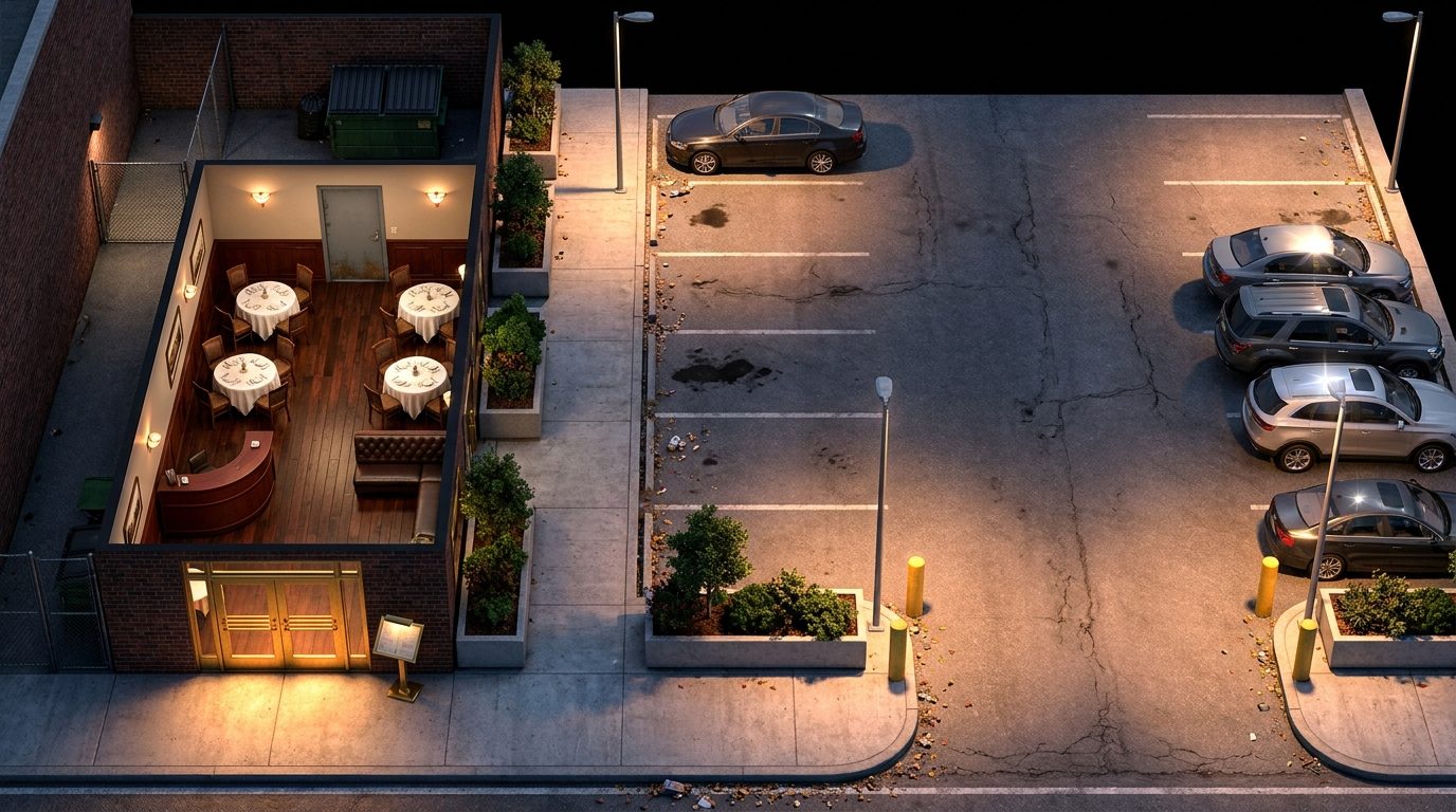 City Diner and Parking Lot