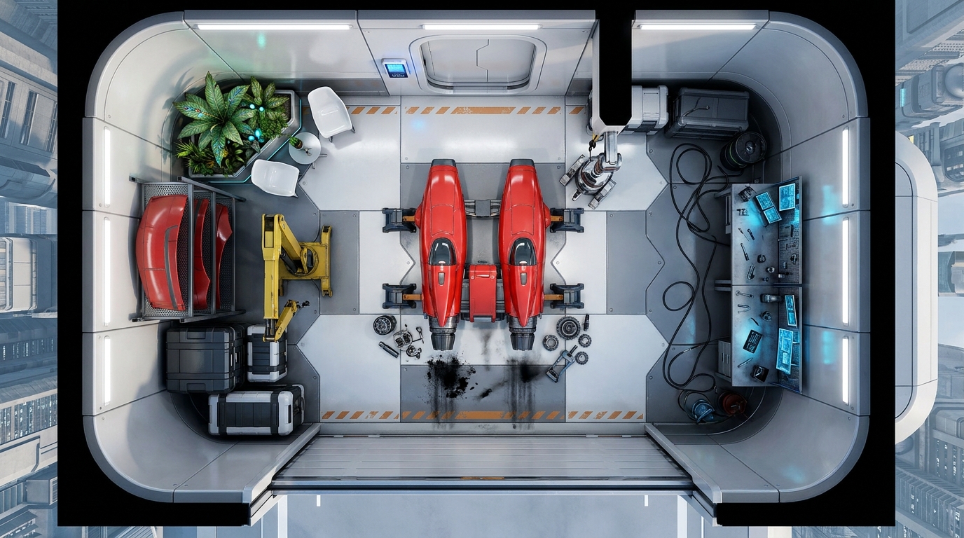 Garaje Privado de Speeder Estrecho