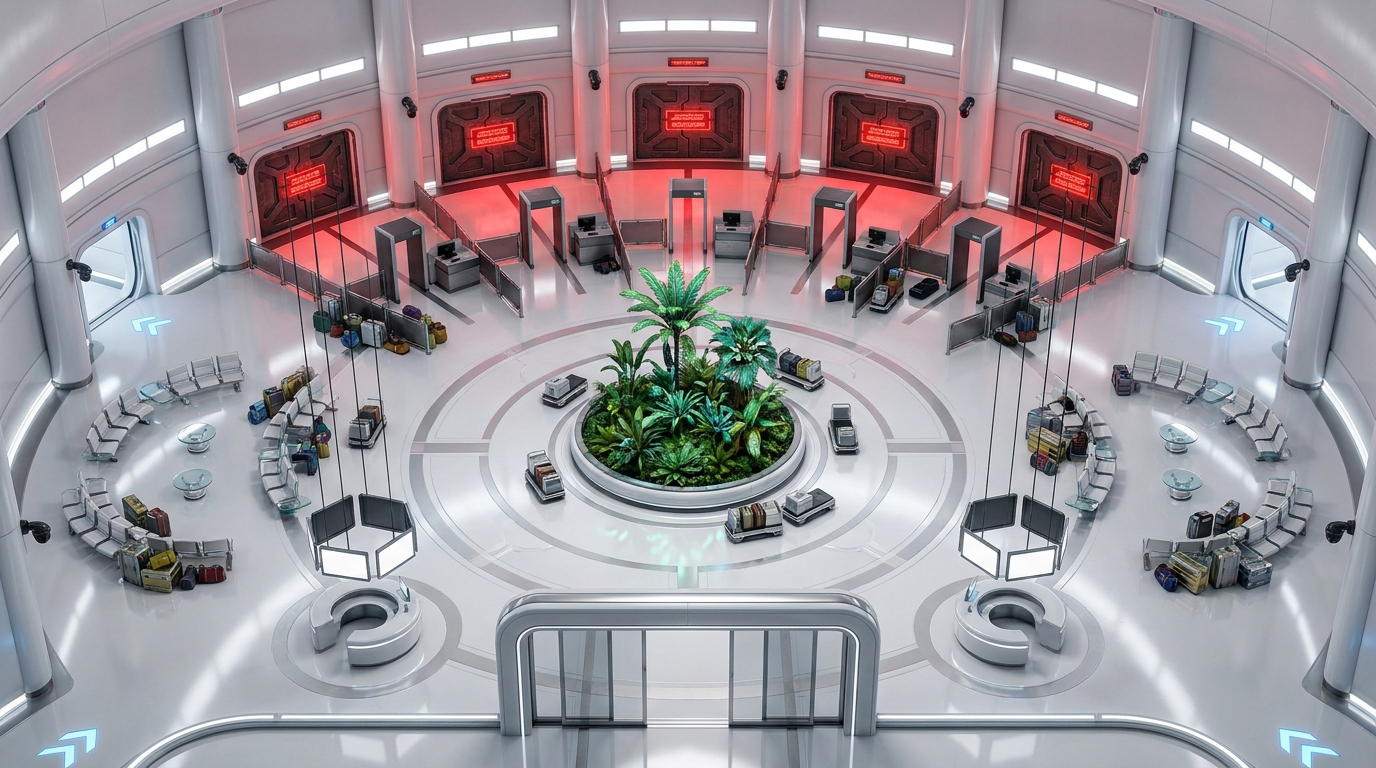 Terminal de Espaciopuerto Abarrotada