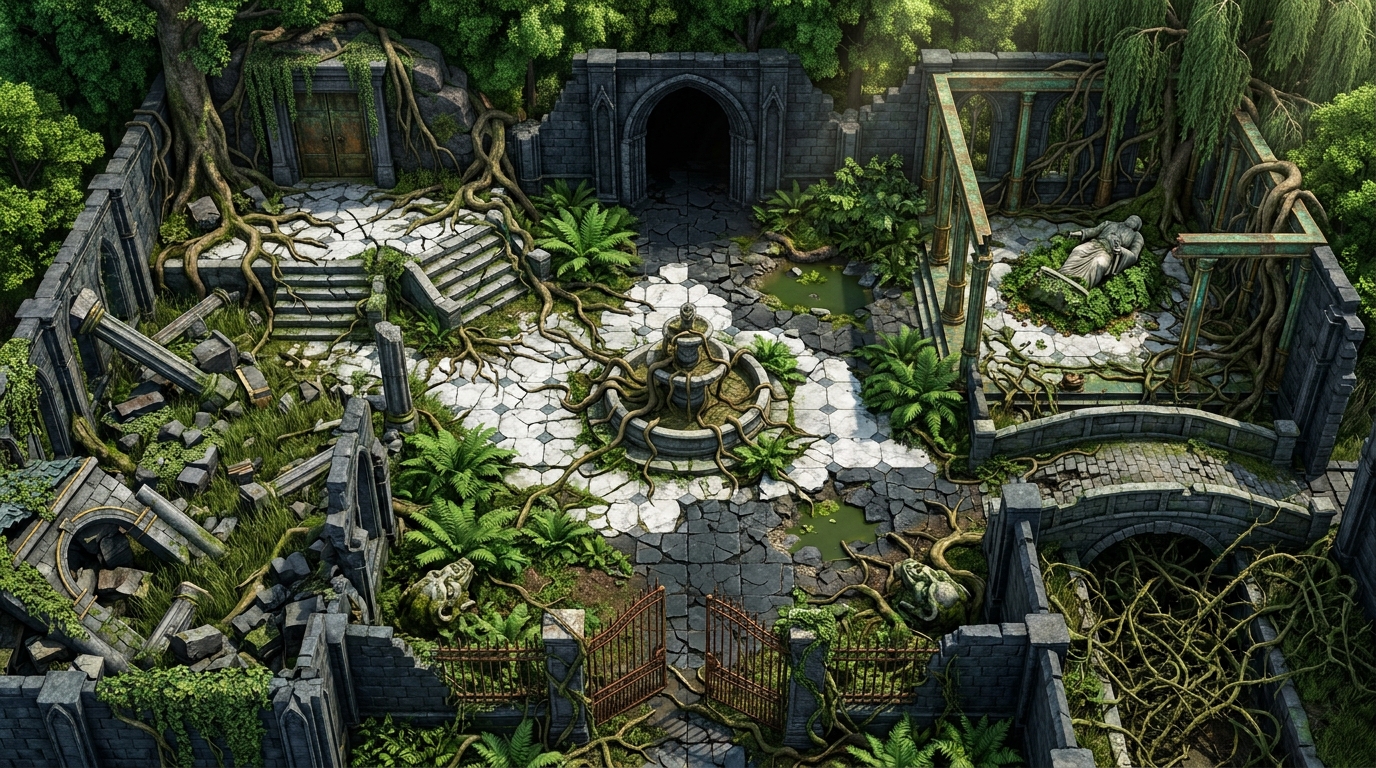 Finca en Ruinas Cubierta de Vegetación