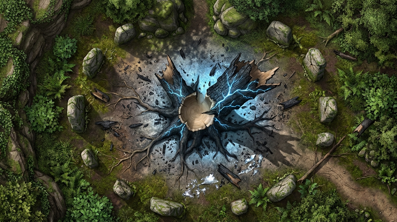 The Blasted Lightning Oak scene 1