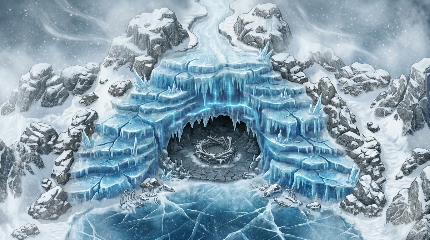 The Frozen Waterfall Ascent scene 1