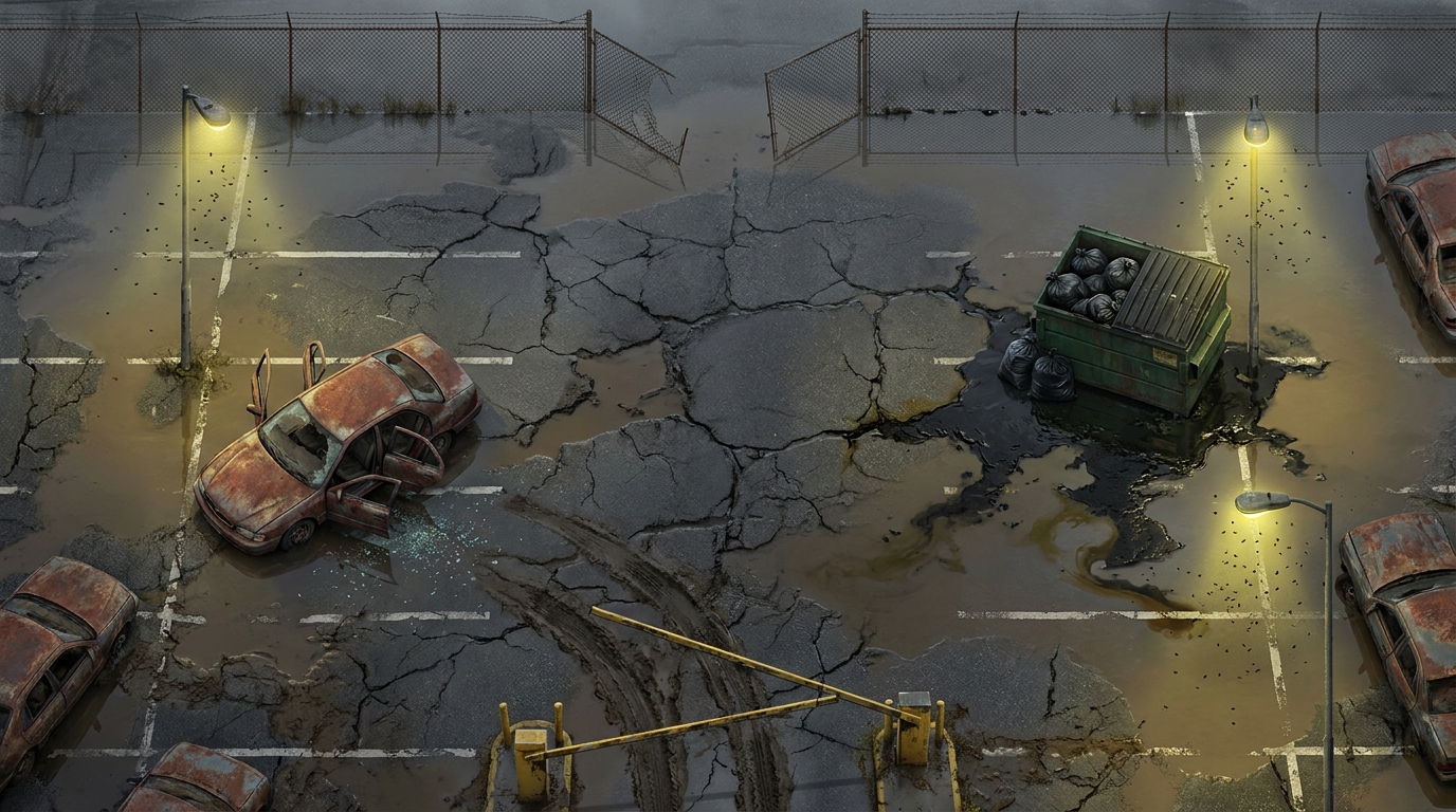 The Flooded Parking Lot scene 1