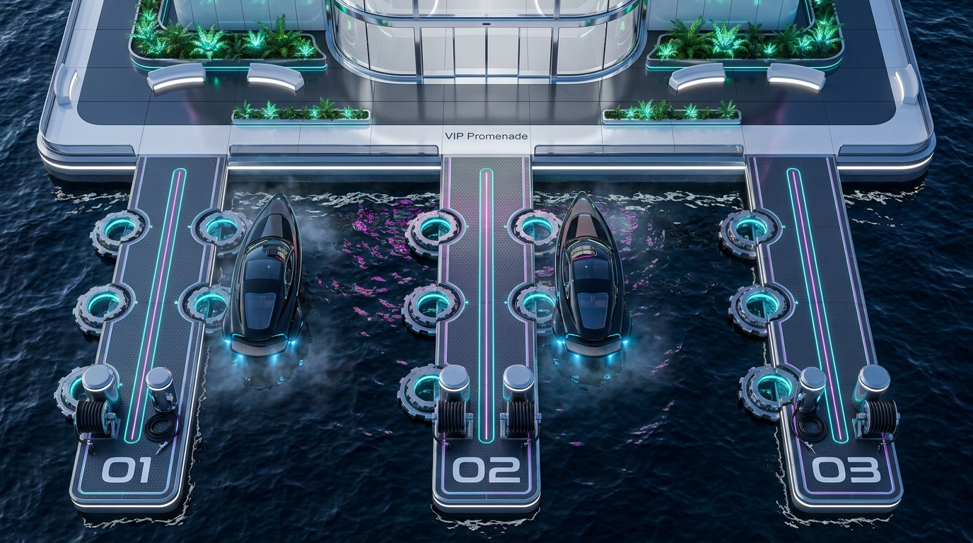 Baie d'Amarrage pour Hover-Yachts de Luxe