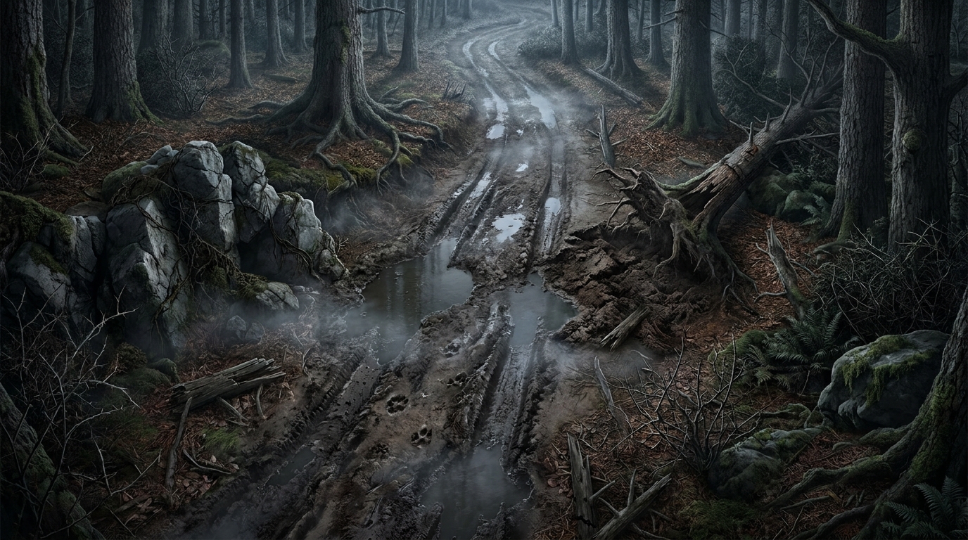 Perilous Muddy Woodland Trails