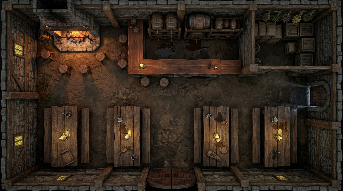 Rustic Medieval Village Tavern