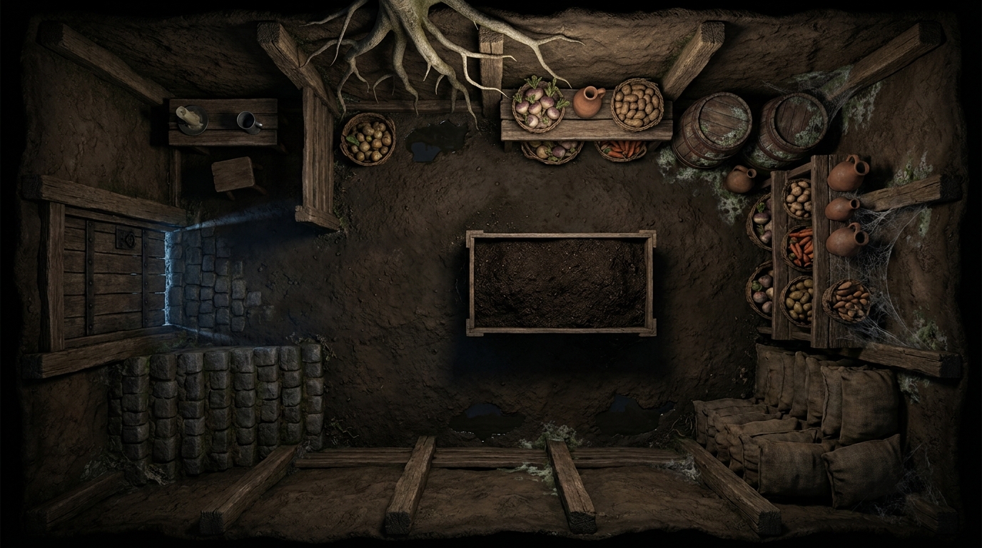 Underground Root Cellar Hideout
