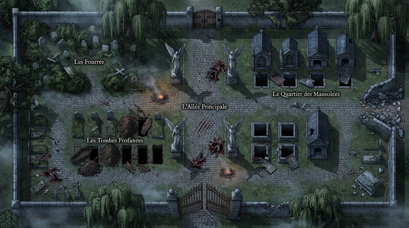Moonlit Gothic Necropolis