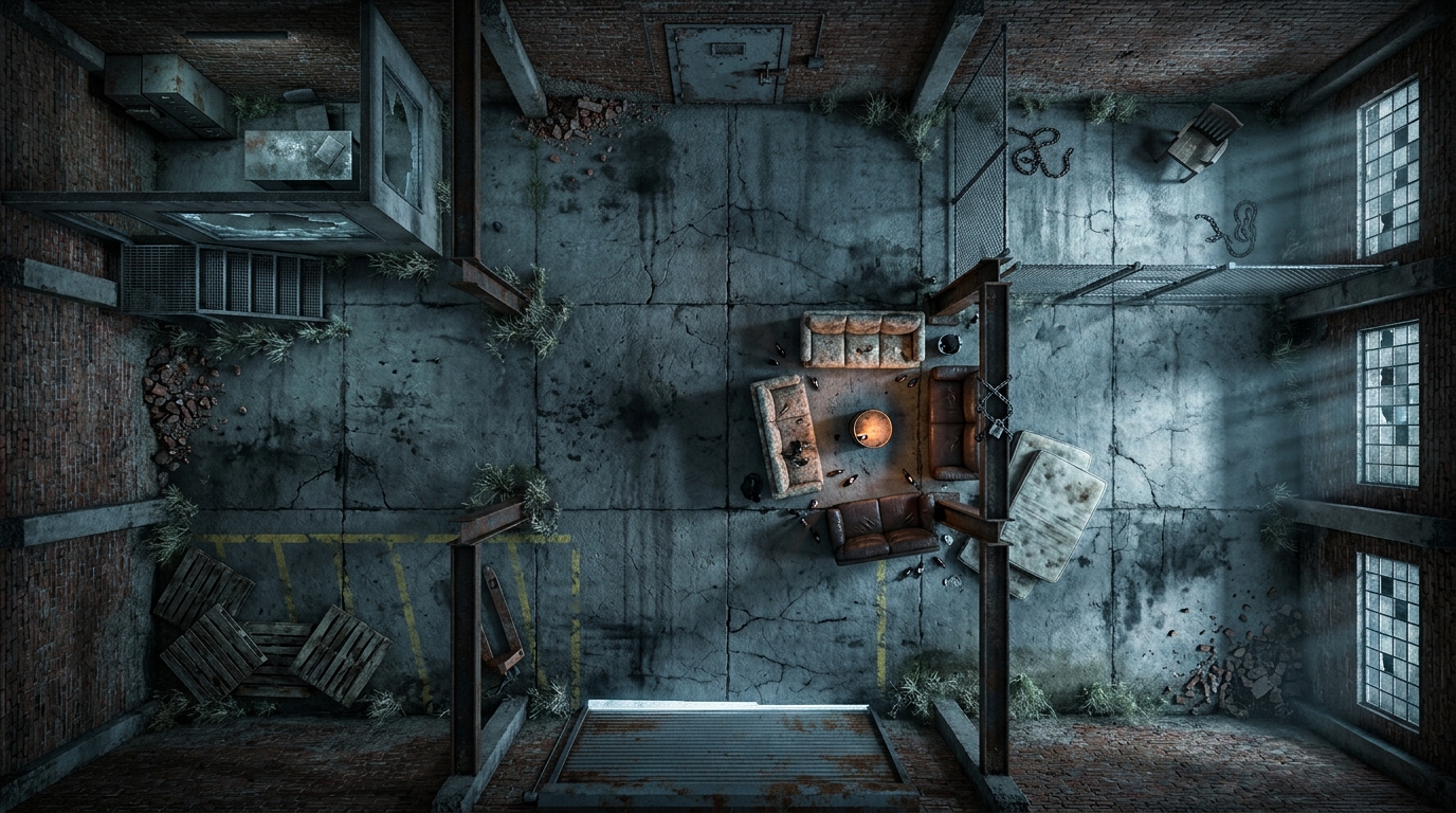 Abandoned Industrial Warehouse Hideout