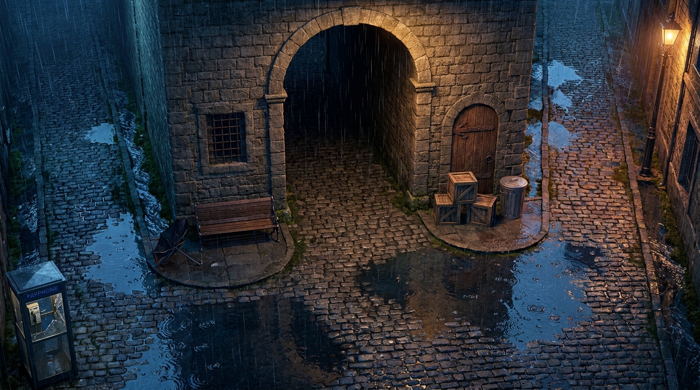 Medieval Clock Tower Archway