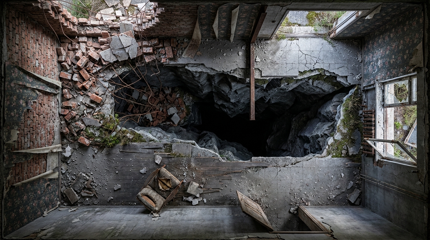 Ruined House and Deep Chasm