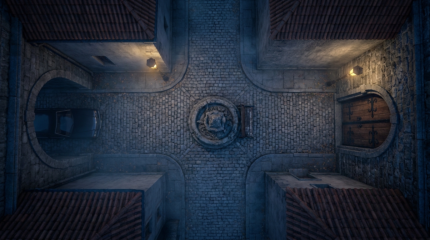 Quiet Medieval Cobblestone Streets