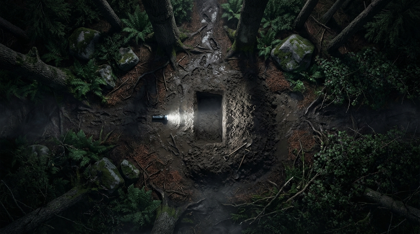 Dark Gloomy Forest Grave scene 1