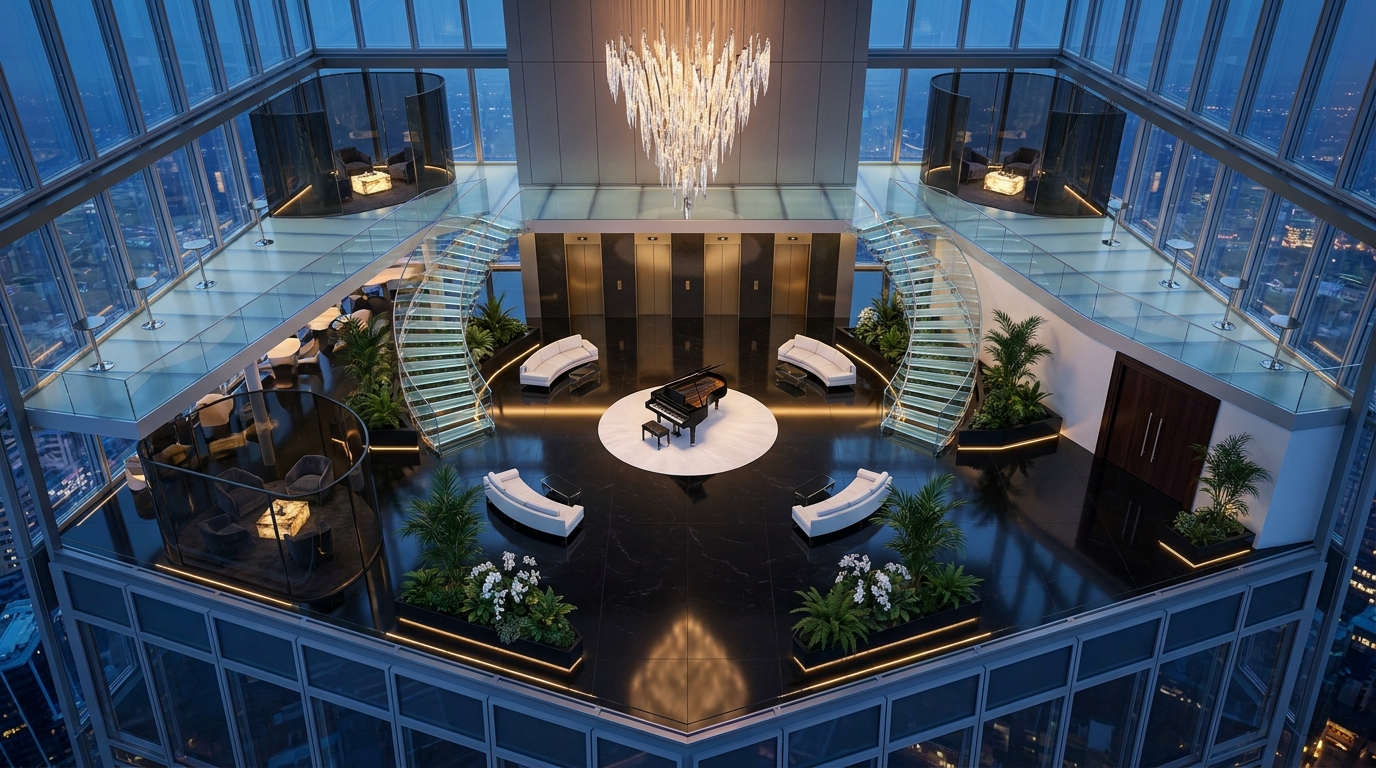 Luxury Skyscraper Penthouse Atrium