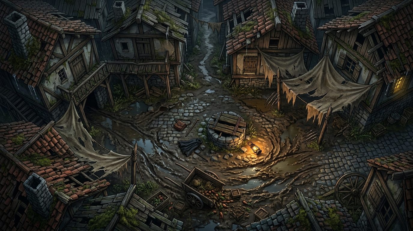 Dilapidated Slum Square
