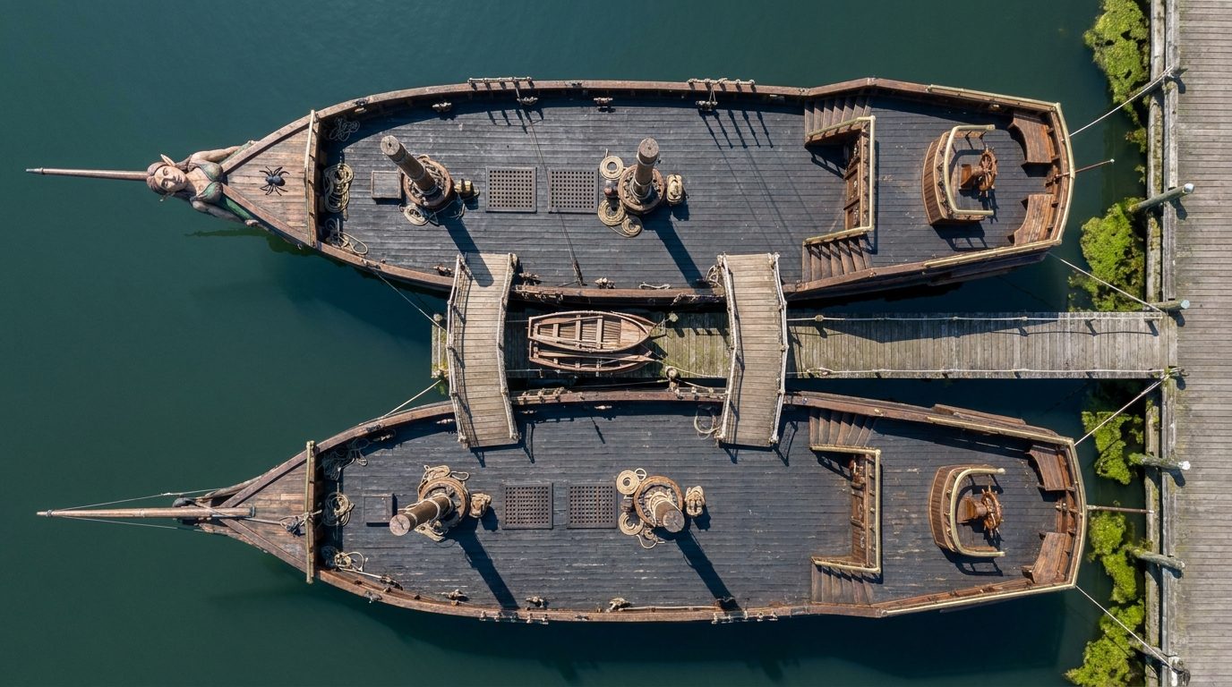 Moored Ships Upper Decks