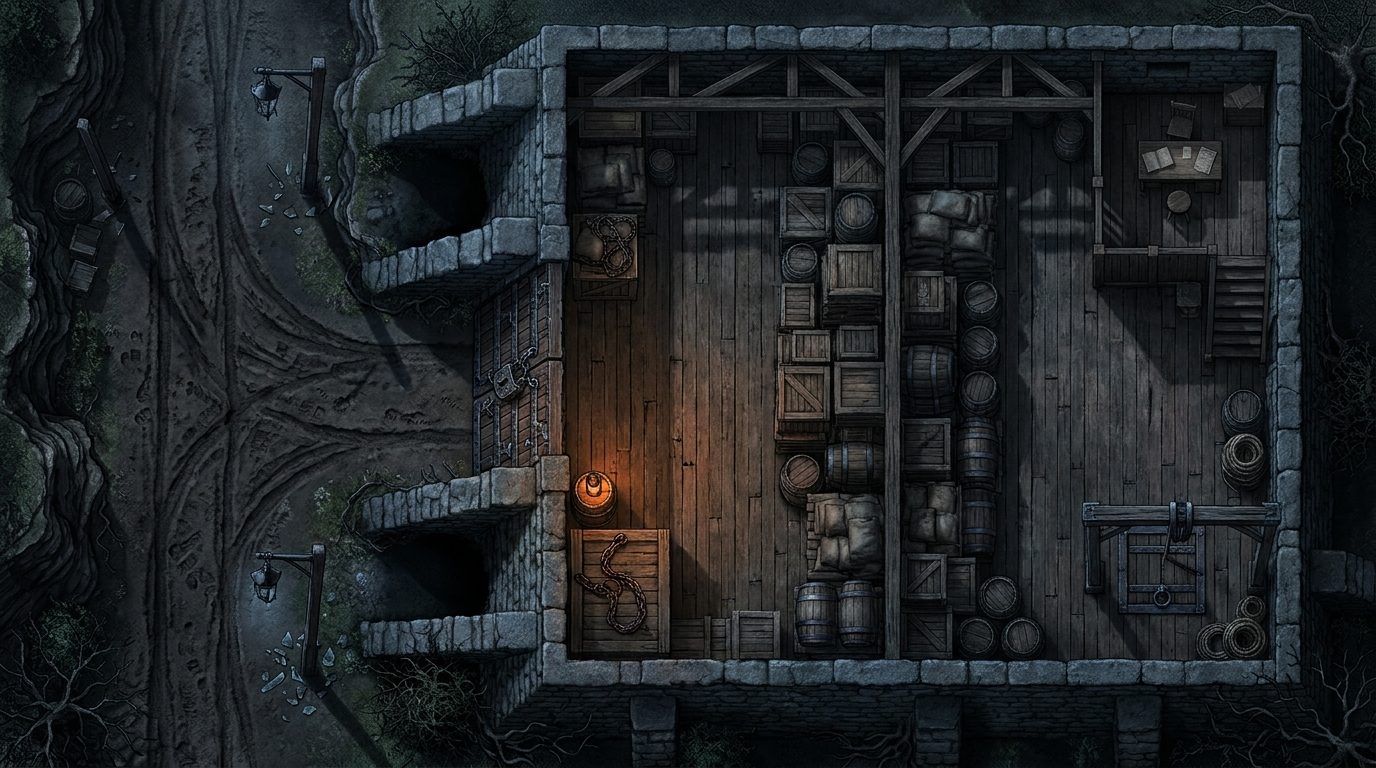Almacén Clandestino Oscuro scene 1